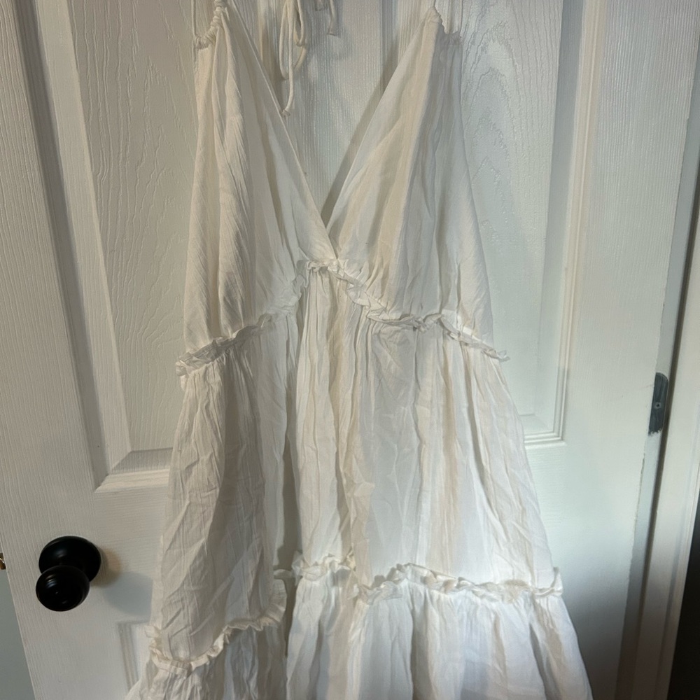 White Ruffled Maxi Dress